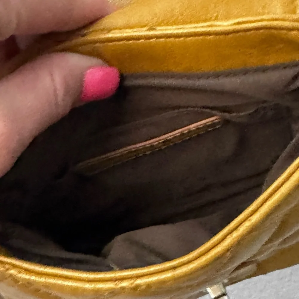 Banana Republic Quilted mustard Leather Crossbody